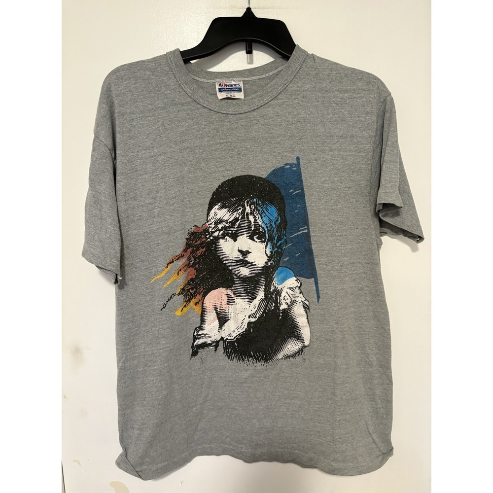 Vintage 80s 1986 Les Miserables Broadway Movie Musical Promo T-Shirt Size XL